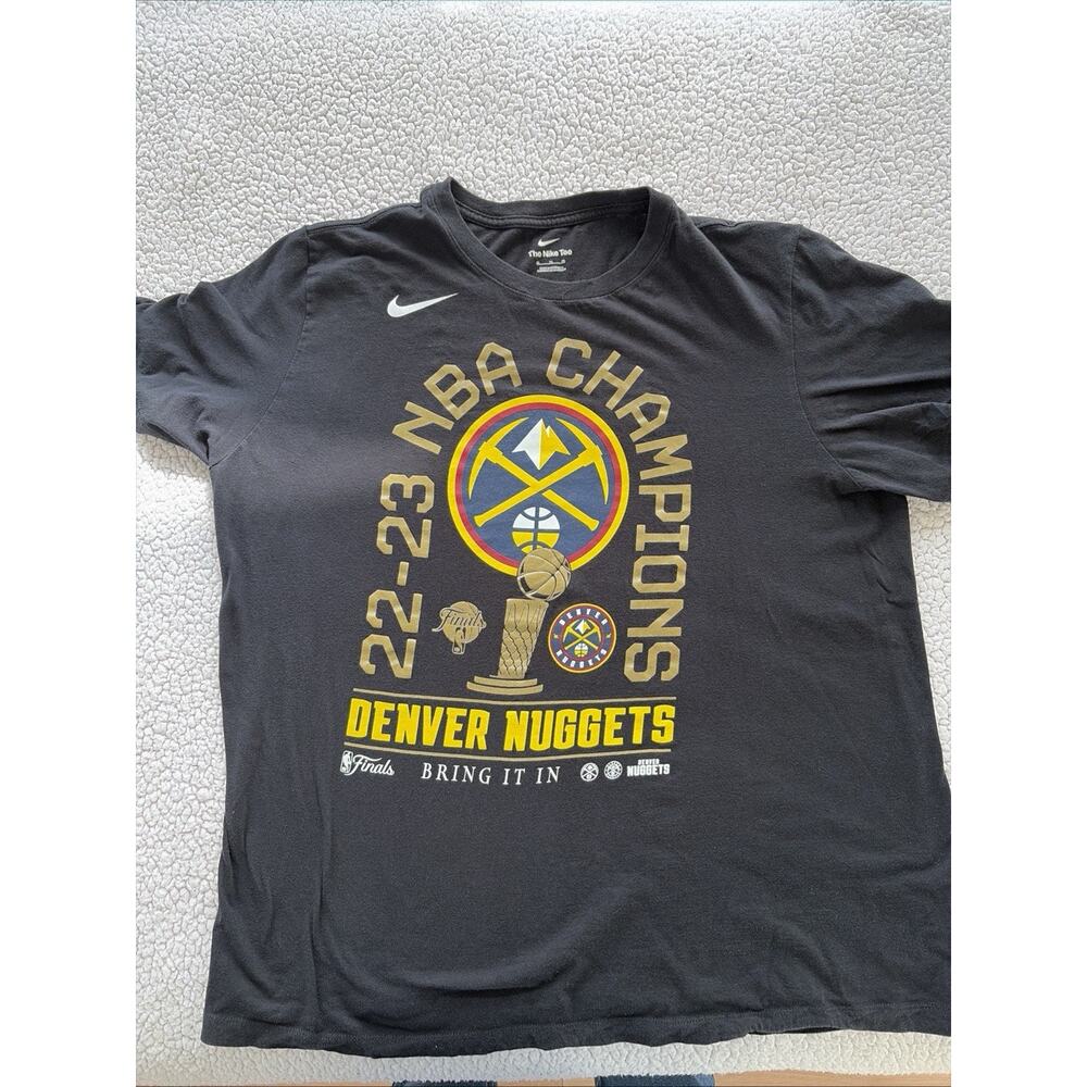 Denver Nuggets Shirt Adult XL Black NBA Champions Nike Basketball‎ Mens